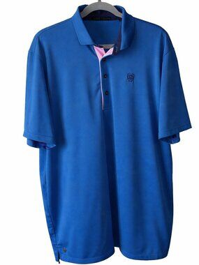 Greyson Golf Polo XL Blue Stripe Baltimore Country Club Logo Performance Shirt